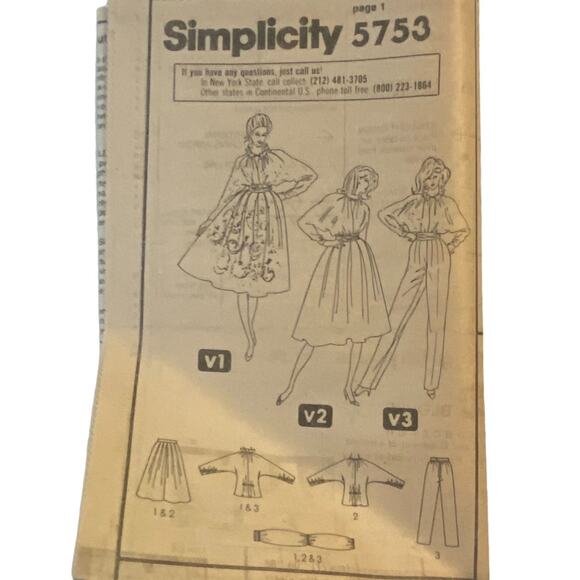 Simplicity 5733 Pattern Pant Skirt Top Cummerbund Miss 12 Uncut Vintage Knit - Picture 5 of 7